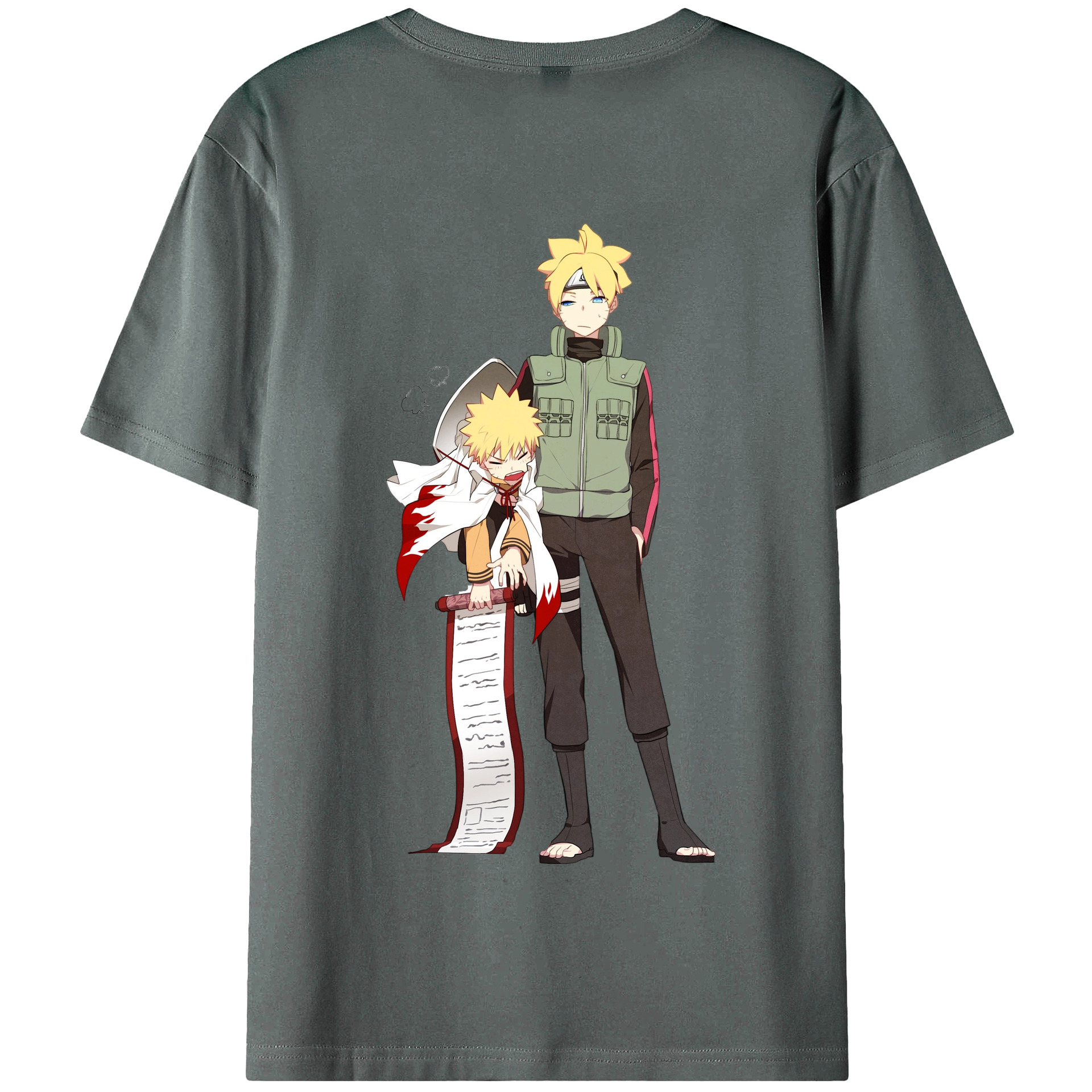 （画像用） NARUTO -ナルト- 波風 ミナト Namikaze Minato 綿100％半袖Tシャツ（背面プリント）